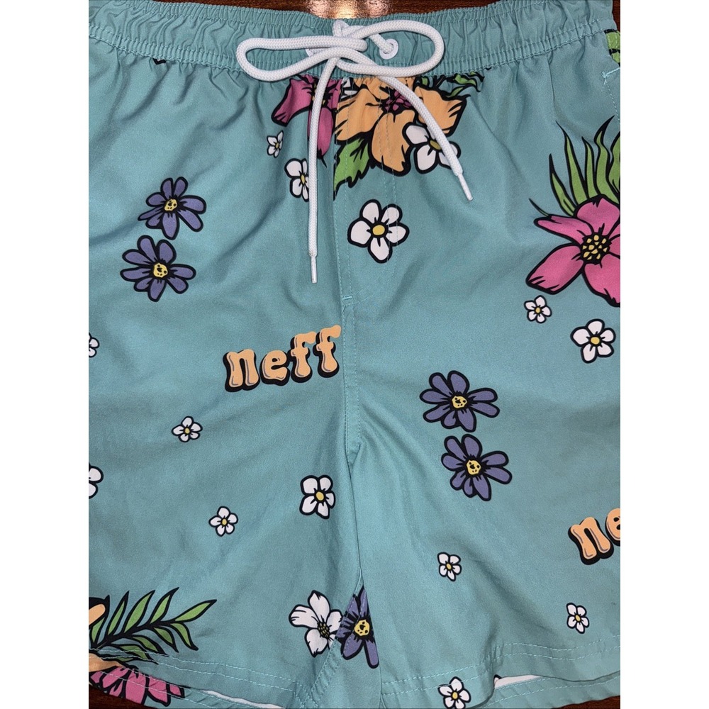 NEFF Swim Trunks Board Shorts Mens Sz Small/Medium 28" Waist Floral Beach Summer
